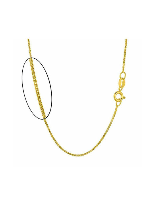 Amor Amor Women's Gold Plated Silver Neck Thin Chain Yellow 45cm