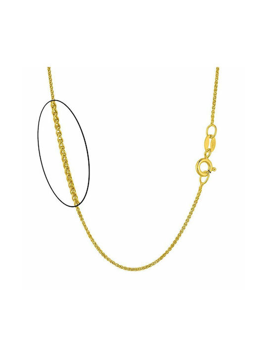 Amor Amor Silver Chain Neck Gold-Plated Thin Thickness 1mm and Length 45cm