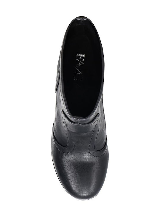 Ghete dama de piele Ankle Boots Culoare Full Face Marsală Negru