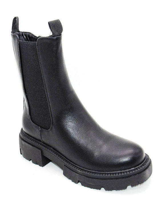 Plato Women's Medium Heel Boots Black