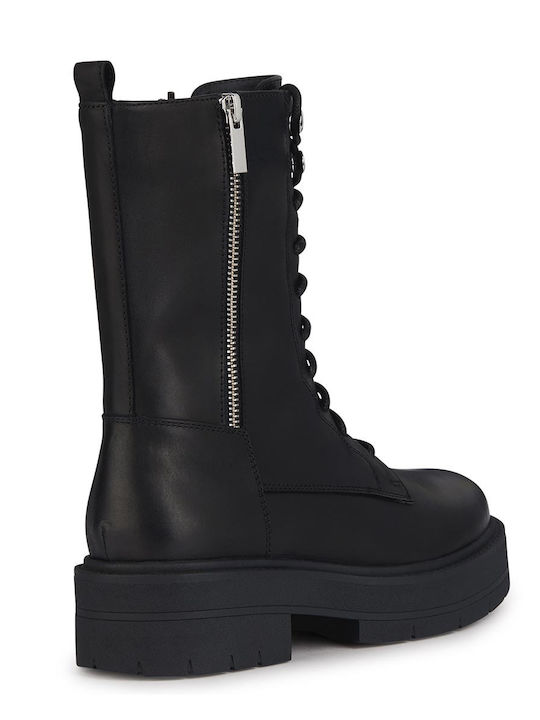 Spherica Leather Women's Ankle Boots with Medium Heel Black