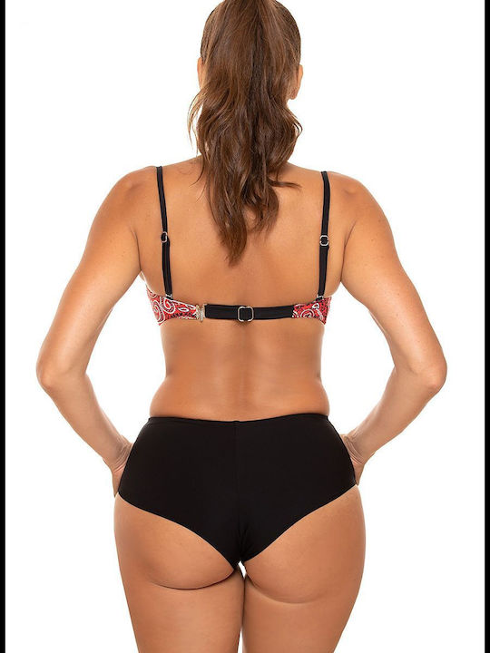 Marko Padded Bikini Set Triangle Top & Slip Bottom with Adjustable Straps Red