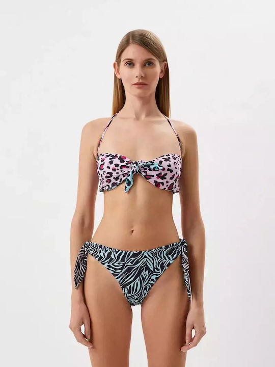 Fascio Set Bikini Τριγωνάκι με Ελαφριά Ενίσχυση Animal Print Ροζ