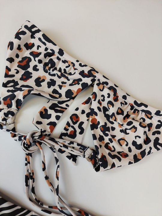 Set Bikini Triunghi Animal Print Maro