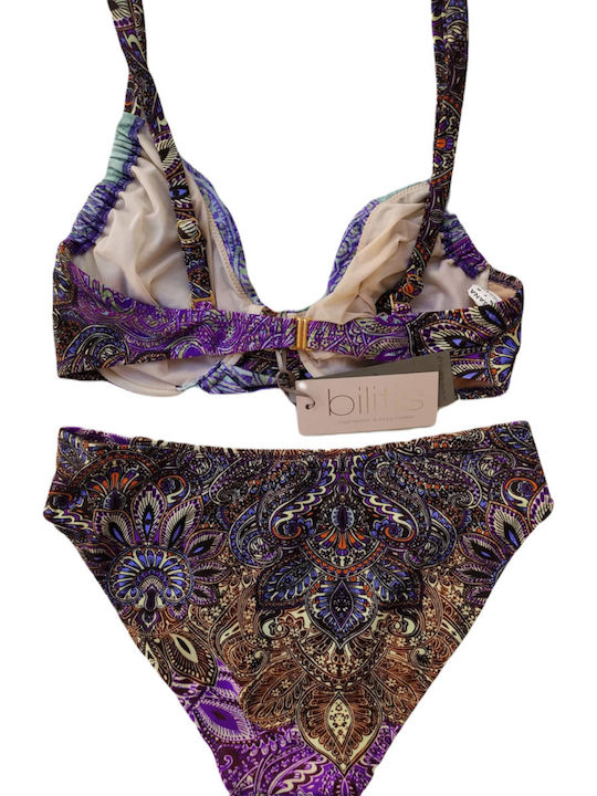 Set Bikini Ψηλόμεσο Μωβ