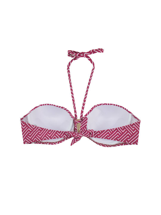 Bonito Underwire Bikini Set Strapless Top & Slip Bottom Pink