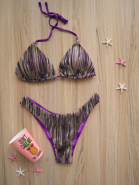 Set Bikini Τριγωνάκι Μωβ