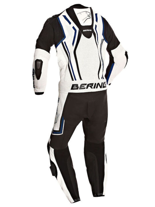 Bering Men's Leather Motorcycle Riding Suit Light Blue