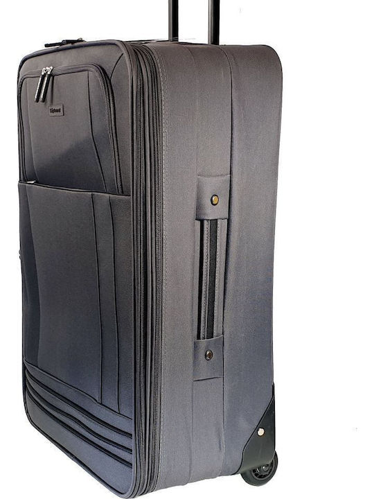 Diplomat Mittlere Grundstoffserie Stoffkoffer Grau mit 2 Rädern Höhe 64cm