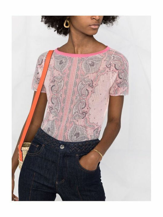 Women's Summer Short Sleeve Pink Blouse