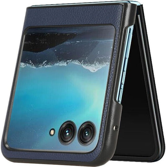 Leather Litchi Back Cover Δερμάτινο / Πλαστικό Μπλε (Razr 40 Ultra)
