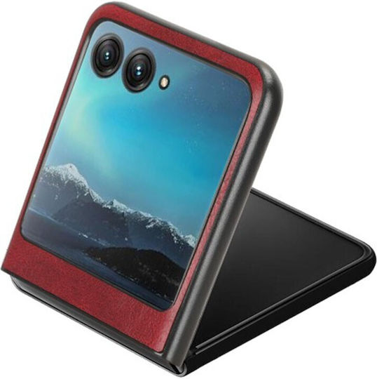 Shell Stitching Back Cover Δερμάτινο / Πλαστικό Κόκκινο (Razr 40 Ultra)