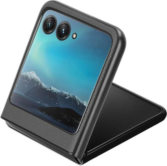 Leather Litchi Back Cover Δερμάτινο / Πλαστικό Γκρι (Razr 40 Ultra)