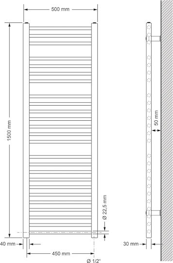 ECD Germany Electric Towel Rail 1200W 150x50cm Gray