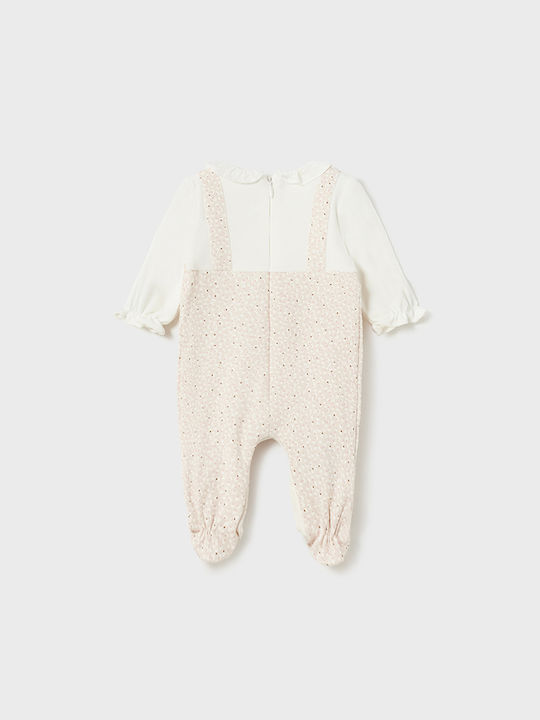 Mayoral Baby Bodysuit Set Long-Sleeved with Pants Beige