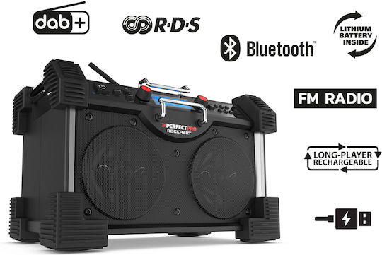 PerfectPro Rockhart Настолен Радиоприемник Акумулаторен DAB+ с Bluetooth Черен