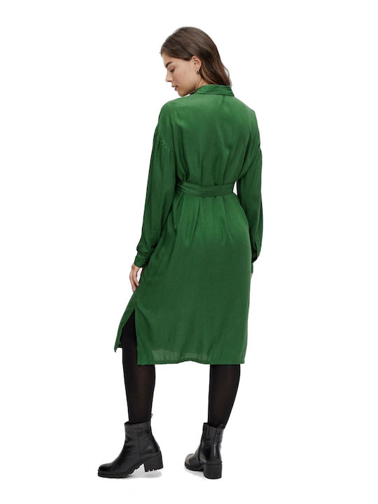 Mamalicious Winter Maternity Midi Dress Green