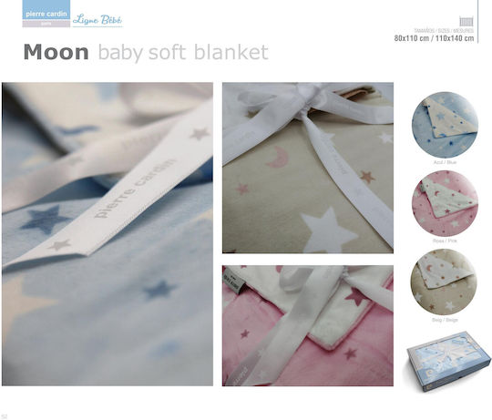 Pierre Cardin Blanket Cot Moon Fleece Pink 110x140cm