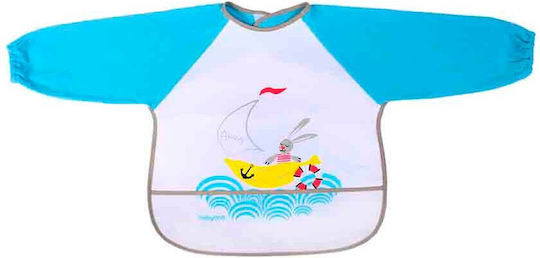 Babyono Sea Ποδιά Υφασμάτινη με Αυτοκόλλητο, Τσέπη & Μανίκια για 24 m+