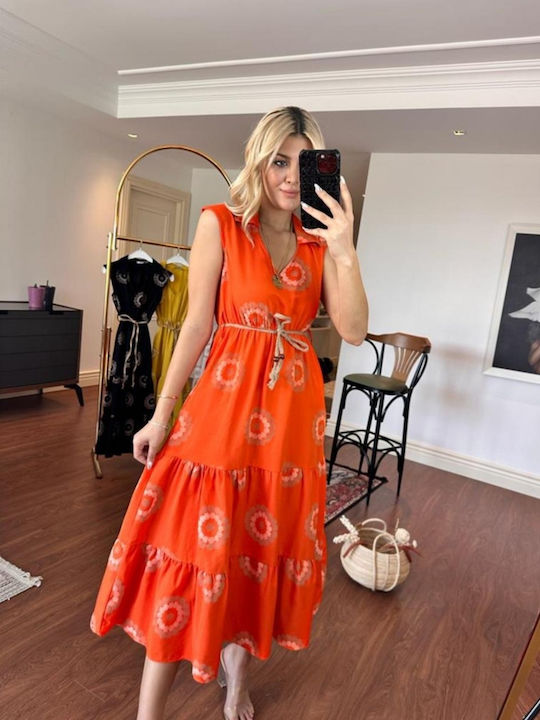 Concept Summer Midi Dress Orange