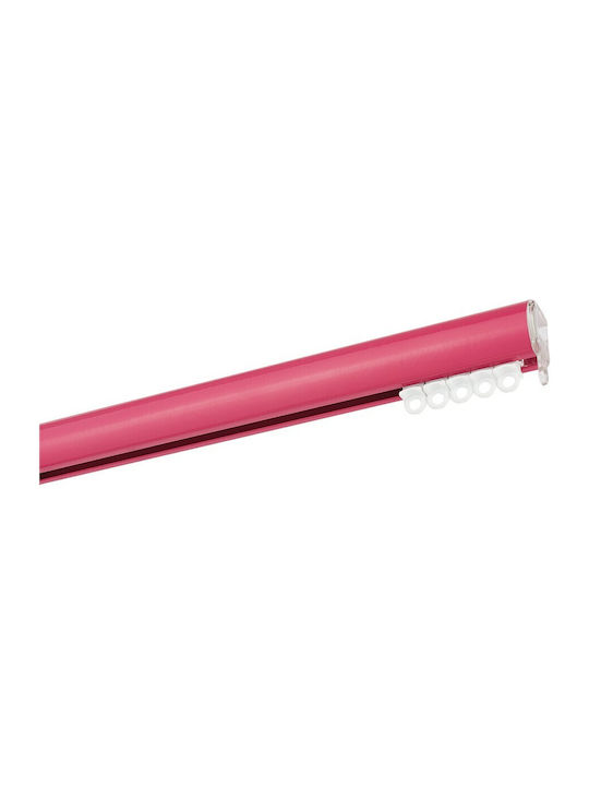 Zogometal Μεταλλικό Κουρτινόξυλο Color Pop Super Gloss Διπλό με Σιδηρόδρομο Φ25mm 300εκ. Φούξια
