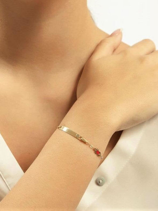 Eforo Παιδικό Βραχιόλι Ταυτότητα από Χρυσό 14K με Φιγούρα