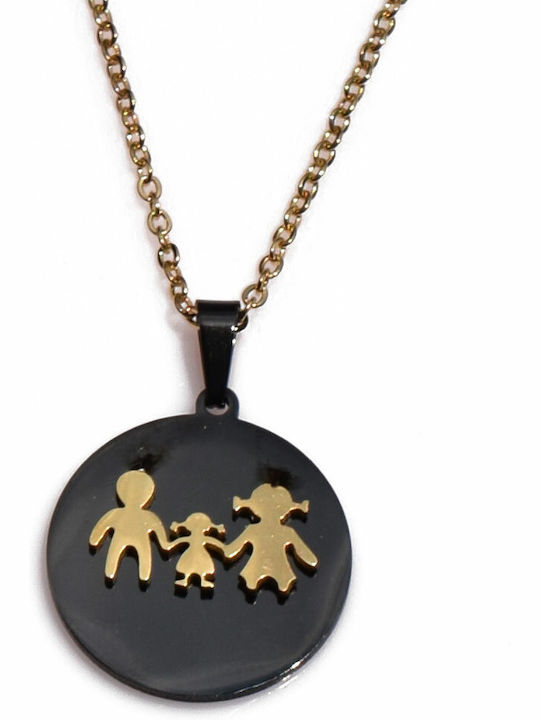 Bizoutaki Set with Necklace & Earrings from Steel Gold Plated