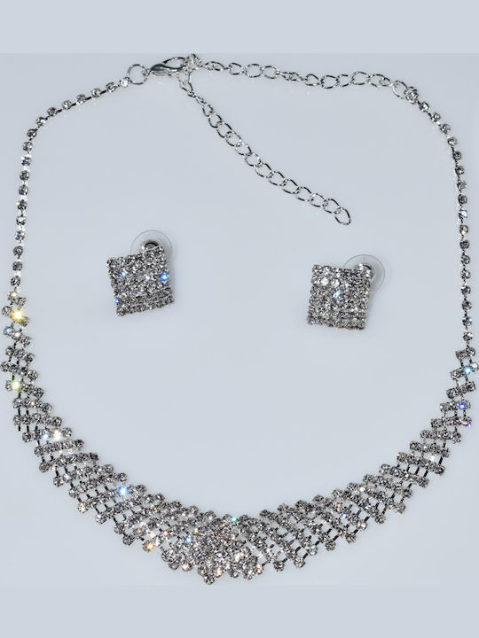 Bizoutaki Set with Necklace & Earrings from Brass