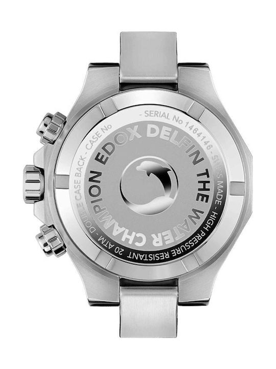 Edox Delfin Ρολόι Μπαταρίας με Καουτσούκ Λουράκι Edox Delfin Ρολόι Μπαταρίας με Καουτσούκ Λουράκι