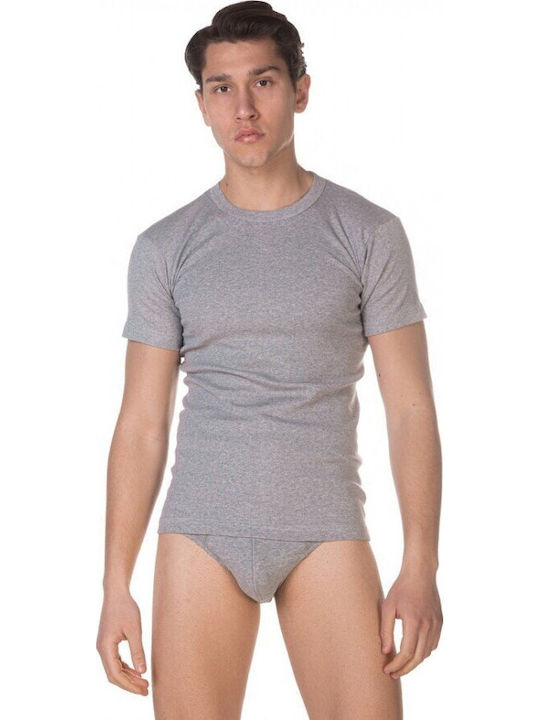Men's Undershirt Short-sleeved in Gray Color