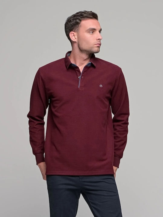 Everbest Bluza Bărbătească cu Mânecă Scurtă Polo Burgundy