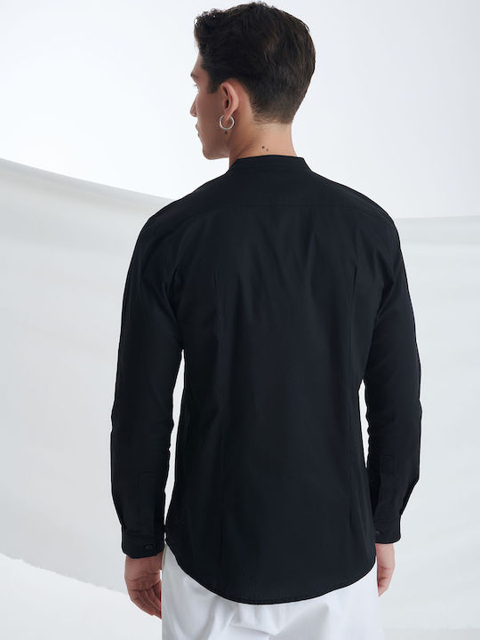 P/Coc Men's Shirt Long Sleeve Cotton Black