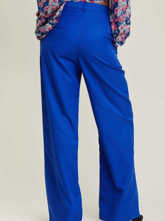 Rut & Circle Women's Fabric Trousers Blue