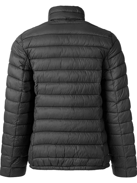 Kurz Damen Puffer Jacke für Winter Schwarz