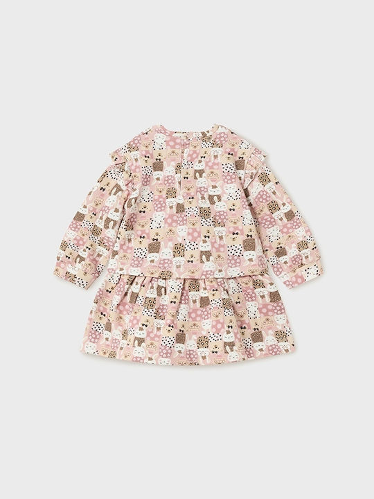 Mayoral Sweatshirt Kids Dress Long Sleeve Pink