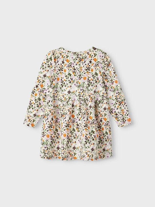 Name It Kids Dress Floral Long Sleeve Ecru