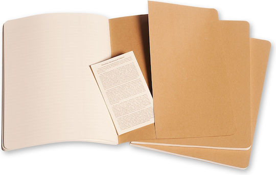 Moleskine CAHIERS RULED KRAFT Set 3 Notizbücher 60 Blätter B5 Geregelt Braun