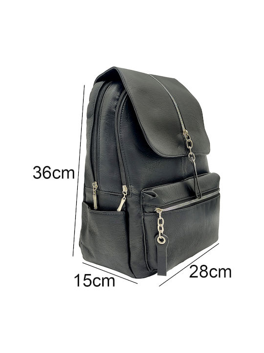 Gift-Me Leder Damen Tasche Rucksack Schwarz