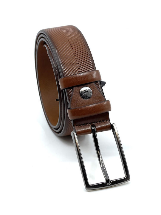 Legend Accessories Men's Belt Brown LEATHER COGNAC ΖΏΝΗ