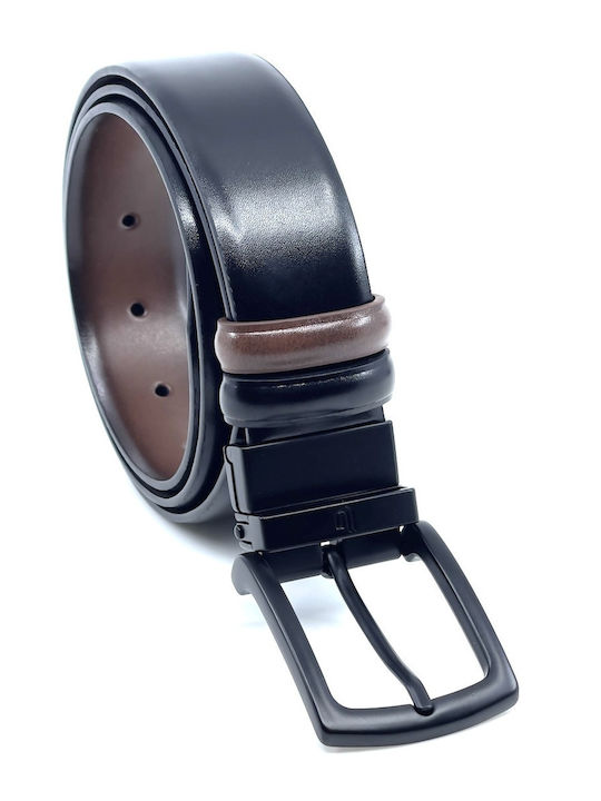 Men's Belt Leather Double Sided BLACK BROWN