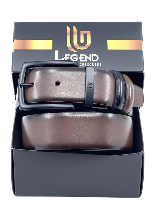 Men's Belt Leather Double Sided BLACK BROWN