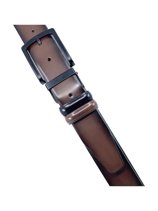 Men's Belt Leather Double Sided BLACK BROWN