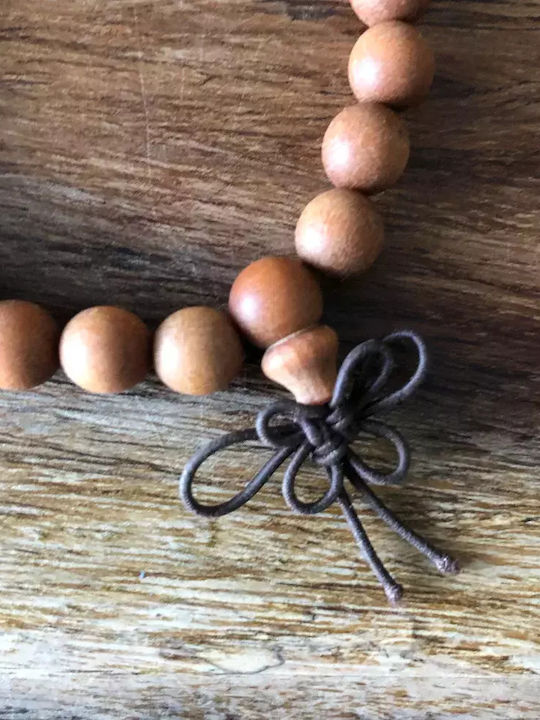 Bracelet with Natural Sandalwood Beads made of Cord