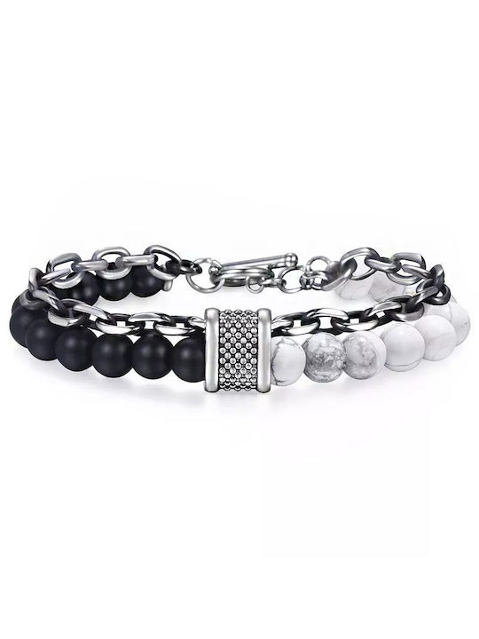 Legend Accessories Bracelet Chain made of Steel with Lava Stones