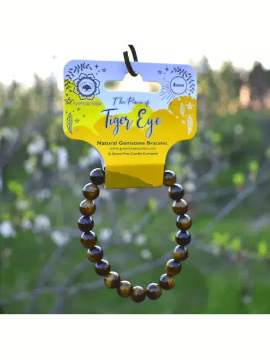 Green Tree Women's Bracelet Tiger Eye Made of Cord 8cm