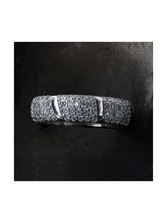 Ios Women's Silver Eternity Ring with Zircon