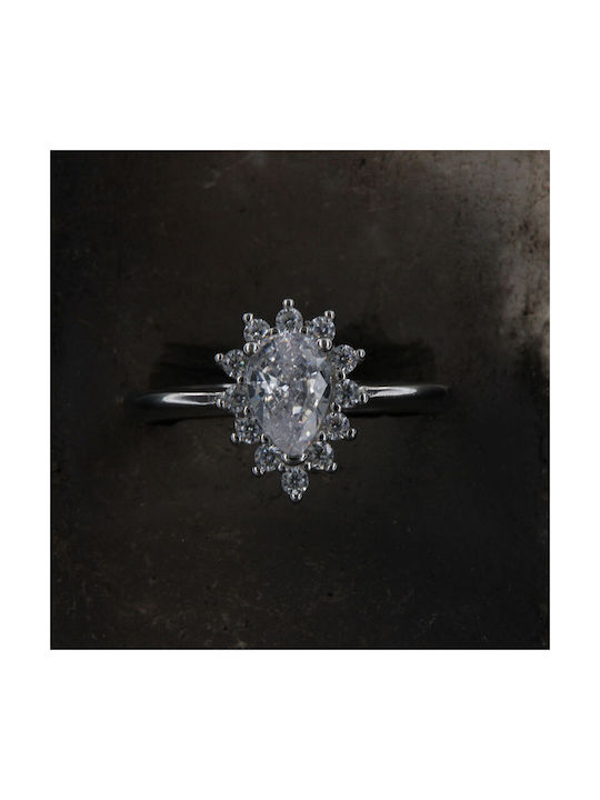 Ios Women's Silver Ring with Zircon