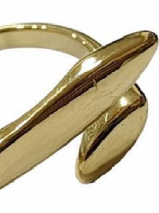 Kostibas Fashion Γυναικείο Δαχτυλίδι από Ατσάλι Επιχρυσωμένο