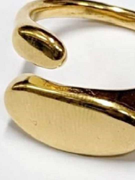 Kostibas Fashion Γυναικείο Δαχτυλίδι από Ατσάλι Επιχρυσωμένο