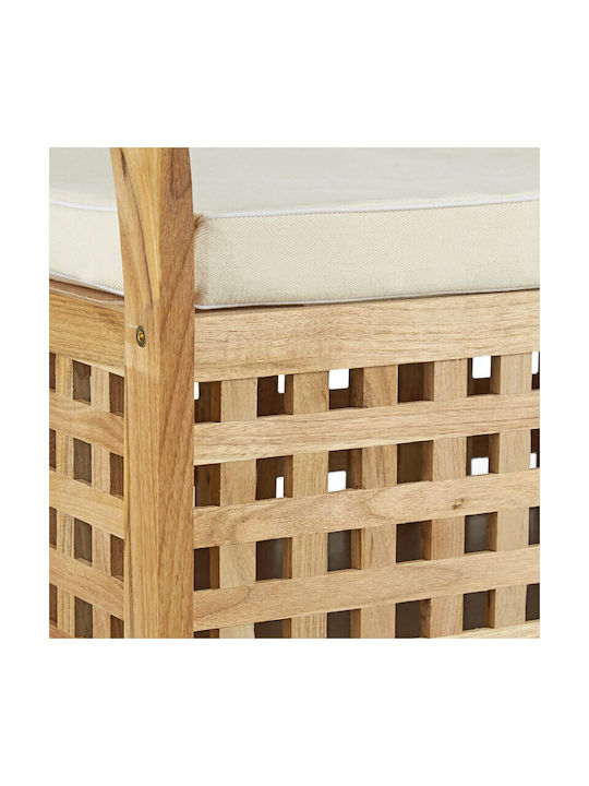 Relaxdays Bankhocker mit Stauraum Hölzernes Beige 46,5x92,6x49cm